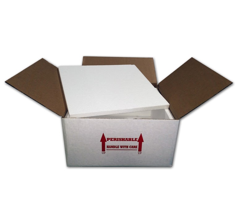 16x16x8 Insulated Shipping Box 1/2 Foam 8 Pack