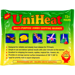 72 Hr. UniHeat Heat Packs (Shipping Warmers) 1 case- 90 units